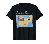 Camino Frances 2026 Carte du pèlerin de Saint-Jacques-de-Compostelle T-Shirt