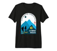 Camino Ingles Couple Pèlerins Saint-Jacques-de-Compostelle 2026 T-Shirt Haut de Gamme