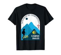 Camino Ingles Femme Marchant Saint-Jacques-de-Compostelle 2026 T-Shirt