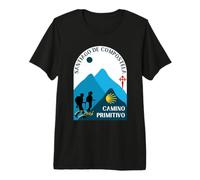Camino Primitivo Couple Pèlerins Saint-Jacques-de-Compostelle 2026 T-Shirt Haut de Gamme