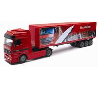 Camion 1/43ème MERCEDES BENZ rouge avec remorque container