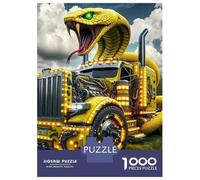 Camion 1000 Morceaux Papier Écologique Casse-tête Amateurs Semi Camion brûlé dans Une ruine Urbaine fumée Puzzle Entraînement Cérébral Divertissement Weekend Domicile 38x26cm/1000pcs