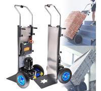 Camion à main électrique d'escalade d'escalier - Poignée de télescopage, moteur sans brosse 1200W, batterie amovible, capacité de 400KG pour le transport sans effort sur les escaliers droits et incurv