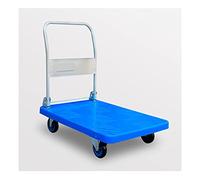 Camion à plateforme en plastique avec poignée pliable, chariot utilitaire robuste pour déménagement, bagages et articles ménagers