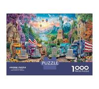 Camion américain Puzzle Premium 1000 Pièces en Carton Épais Chalet de Campagne pour Adolescents 12+ Entraînement Cognitif Activité Intérieure 38x26cm/1000pcs
