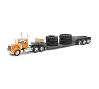 Camion avec remorque - HTC - Kenworth Lowboy with Big Tires - Plastique - Rouge et noir
