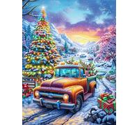 Camion avec un sapin de Noël 300 Pièces Puzzle Pour Ado En Carton Anti-Déchirure Haute Densité Rêve magique de science-fiction Facile Débutant Jeu De Société Idée Cadeau Anniversaire Petit Prix 300 PC