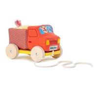 Camion benne a tirer en bois et tissu Multicolore G