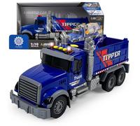 Camion-Benne Multifonctionnel 1:10 avec Effets de Lumière, Son et Vapeur – Jouet Réaliste avec Benne Mobile pour Enfants dès 3 Ans