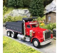 Camion-benne, Peterbilt 359, rouge, gris, 1973 - BREKINA 86290 - HO 1/87