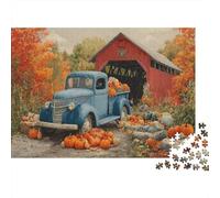 Camion Bleu rempli de Fruits et légumes |Automne Carnival| Puzzles Amusants en Famille 1000pcs (75x50cm) Adultes