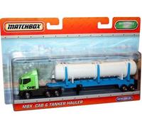 Camion citerne citerne Vert et Bleu : mbx Cab & Tanker Hauler 22.5 cm Environ - Set véhicule Miniature pour Matchbox avec Carte