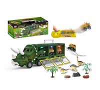 Camion Conteneur De Dinosaures Jouet Voiture De Transport De Dinosaures Avec Lumière Et Musique 3 Véhicules De Dinosaures Détachables Et 3 Jouets Portables De Dinosaures