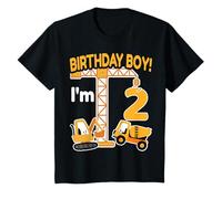 Camion de Chantier 2e Anniversaire 2 Ans garçon excavatrice T-Shirt