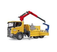 Camion de chantier - BRUDER - SCANIA SUPER 560R - Grue pivotante 360° - 2 palettes incluses - Plastique
