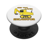 Camion De Construction Excavateur Creuser Plus Tard PopSockets PopGrip Adhésif