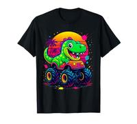 Camion de Dessin animé T-Rex Coucher de Soleil pour Tout-Petits, garçons, Filles Enfants T-Shirt