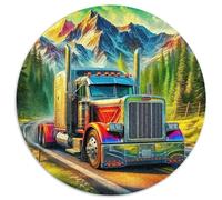 Camion de Grande Taille 1000 Pièces Puzzle pour Adultes Et Enfan Car Puzzle Rond Décompression Créative Jeu Cadeau Unique 1000pcs (67.5x67.5cm)