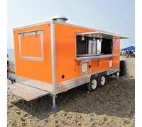 Camion de nourriture avec four à pizza, plaque de cuisson pour crème glacée, congélateur et préparation de sandwichs pour les marchés nocturnes, les foires d'art et les événements urbains