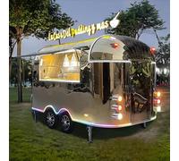 Camion de nourriture Hot Dog entièrement équipé à vendre, remorque alimentaire mobile avec cuisine, réfrigération, équipement de cuisson pour usage commercial, distribution routière et camion de