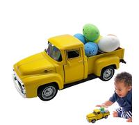 Camion de Pâques, décoration de camion de Pâques - Modèle de jouets de véhicule avec œufs,Happy Spring Small Truck Decorations, Paster Farmhouse Metal Model pour la décoration de vacances