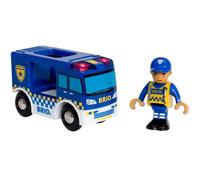 Brio Camion de police 33825 – Son et lumière, piles incluses – Pour circuit de train en bois