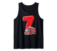 Camion de Pompier 7e Anniversaire Véhicule de Pompier Enfants Seven 7 Débardeur