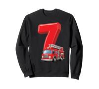 Camion de Pompier 7e Anniversaire Véhicule de Pompier Enfants Seven 7 Sweatshirt