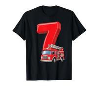 Camion de Pompier 7e Anniversaire Véhicule de Pompier Enfants Seven 7 T-Shirt