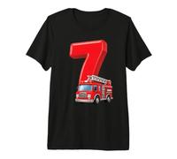 Camion de Pompier 7e Anniversaire Véhicule de Pompier Enfants Seven 7 T-Shirt Haut de Gamme