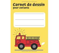 Camion de pompier - cahier de dessin pour enfants 100 larges et grandes feuilles blanches format A4 - cahier de dessin à remplir cahier de dessin pour apprendre à dessiner gribouiller s'amuser