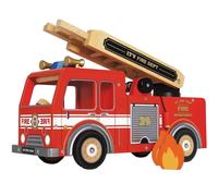 Le Toy Van - Pretend Play Wooden Fire Engine Toy Truck Vehicle Play Set Includes Firefighter Figure and Accessories , Fireman Playset For 3 Year Olds +