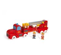Camion de Pompiers Géant en Bois JANOD - Story - Pour Enfants dès 2 Ans - Rouge