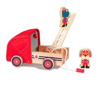 Camion de pompier - Marius - Rouge - En bois - Pour enfants à partir de 3 ans - Extérieur