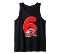 Camion de Pompier pour 6e Anniversaire Véhicule de Pompier pour Enfants Six Débardeur