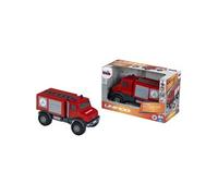 Camion de pompier tout-terrain - - 3600 - Mercedes Unimog - Roues souples et hayon arriere ouvrable - Echelle 1:24 - Des 3 ans