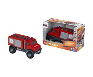 Camion de pompier tout-terrain - KLEIN - 3600 - Mercedes Unimog - Roues souples et hayon arrière ouvrable - Échelle 1:24 - Dès 3 ans