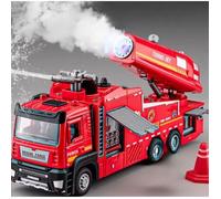 Camion de pompier Turbo-Jet avec canon à eau, sons et lumières - Véhicule de secours réaliste 20,5 cm