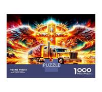 Camion de Pompiers Ailes 1000 Pièces Coffret Puzzle Voiture Puzzle Classique Voitureton Recyclé - Défi Éducatif, Jeu À La Maison, Super Idée Cadeau pour Les Fans 70x50cm/1000pcs