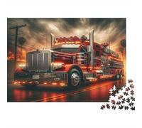 Camion de Pompiers sous la tempête Puzzle 1000 Pièces Papier recyclé pour Adultes Puzzle pour Adultes Impossible Difficile Stimulant Jeu éducatif pour décompression 52x38cm/1000pcs