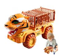 Camion de transport d'animaux - Tiger Prison Car Toy Set, Prison Vehicle Toy for Kids, Tire Back Vehicle, Zoo Adventure Toys, Gift Idea | Cadeau d'apprentissage préscolaire pour l'anniversaire, les va