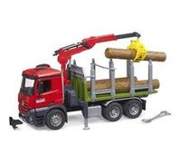 Camion de transport de bois MB Arocs avec grue de chargement, grappin et 3 troncs d'arbre G