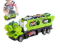 Camion de transport dinosaure - Cadre ABS, système de de camion dinosaure, module de rampe coulissante pliable, composant de support de voiture portable | Grand récipient de rangement interne