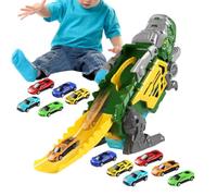Camion dinosaure avec voitures, 12 mini voitures à double voie et portable
