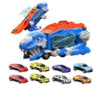 Camion Dinosaure - Circuit Pliable Jouet Garçon - Transporteur Portable avec Huit Voitures 3 Ans et Plus Voyage Maison Anniversaire Noël