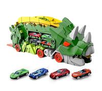 Camion dinosaure convertible, jouet créatif, piste pliable, transporteur transformateur, rampe d'aventure coulissante, jouet pratique pour l'activité préscolaire pour