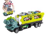 Camion dinosaure - Véhicule de transport pour animaux - Jouet de transport avec six mini voitures - Transporteur interactif pour enfants à partir de trois ans - Cadeau de jeu de rôle éducatif