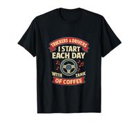 Camion Driver Café Retro Volant Musique USA T-Shirt