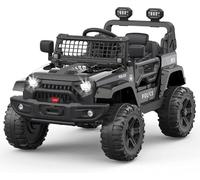 Camion électrique à chevaucher 12 V, pour enfants, avec télécommande, pour parents, suspension et Bluetooth, tout-terrain, anniversaire, pour garçons et filles, noir