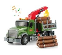 Camion en bois avec grue - lumières, sons, éléments mobiles, jouet pour les enfants de 3 ans et plus
